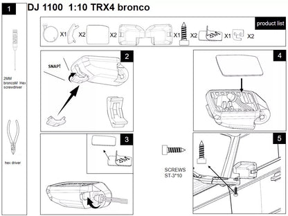 Traxxas トラクサス 1/10 TRX4 ニューブロンコ ドアミラー