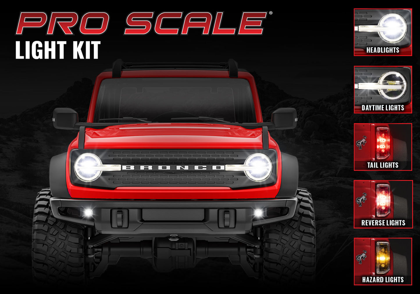 Traxxas トラクサス 1/18 TRX-4M ブロンコ Pro Scale ライトセット 9783