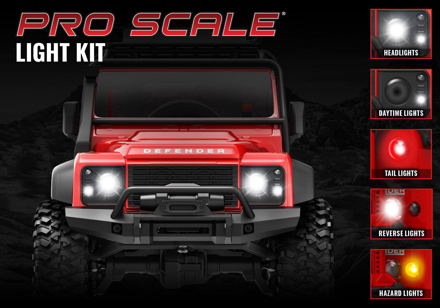 Traxxas トラクサス 1/18 TRX-4M ディフェンダー Pro Scale ライトセット 9784 – KS HOBBY