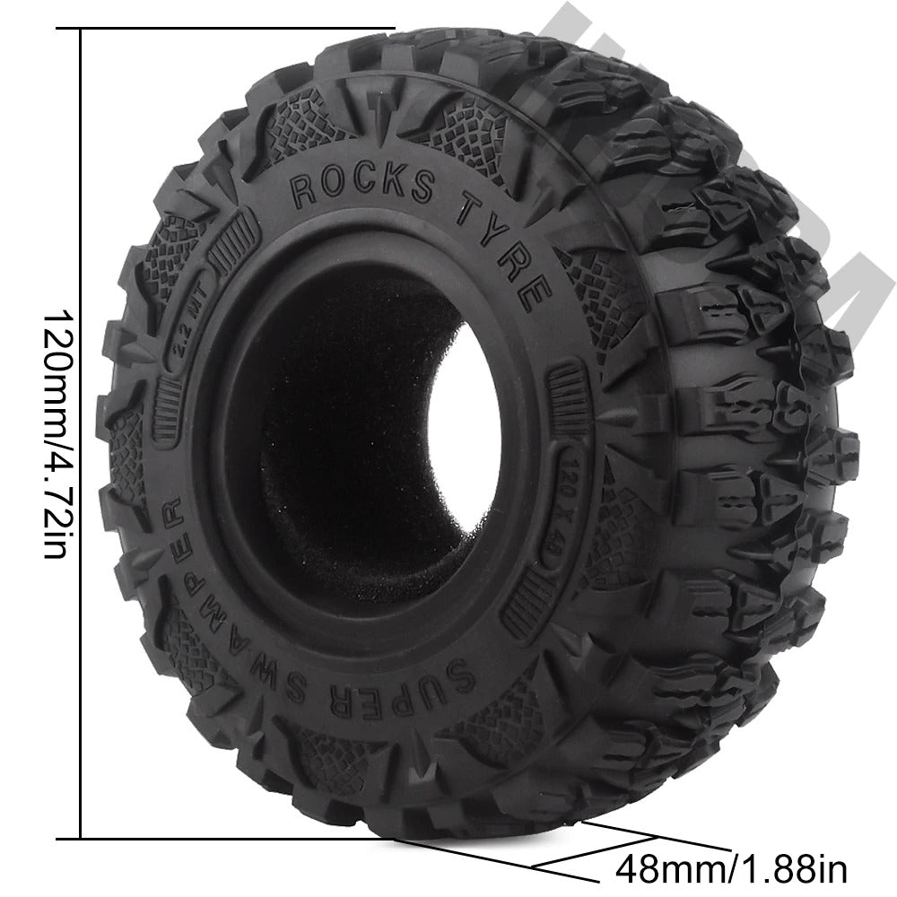 1/10 ロッククローラー RC 4本 タイヤ 2.2インチ 120mm