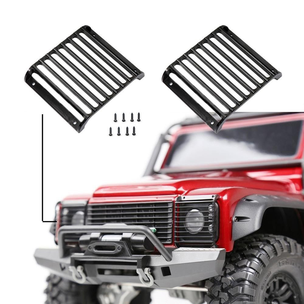 Traxxas トラクサス 1/10 TRX4 メタルブラック LEDヘッドライトカバー ガードグリル